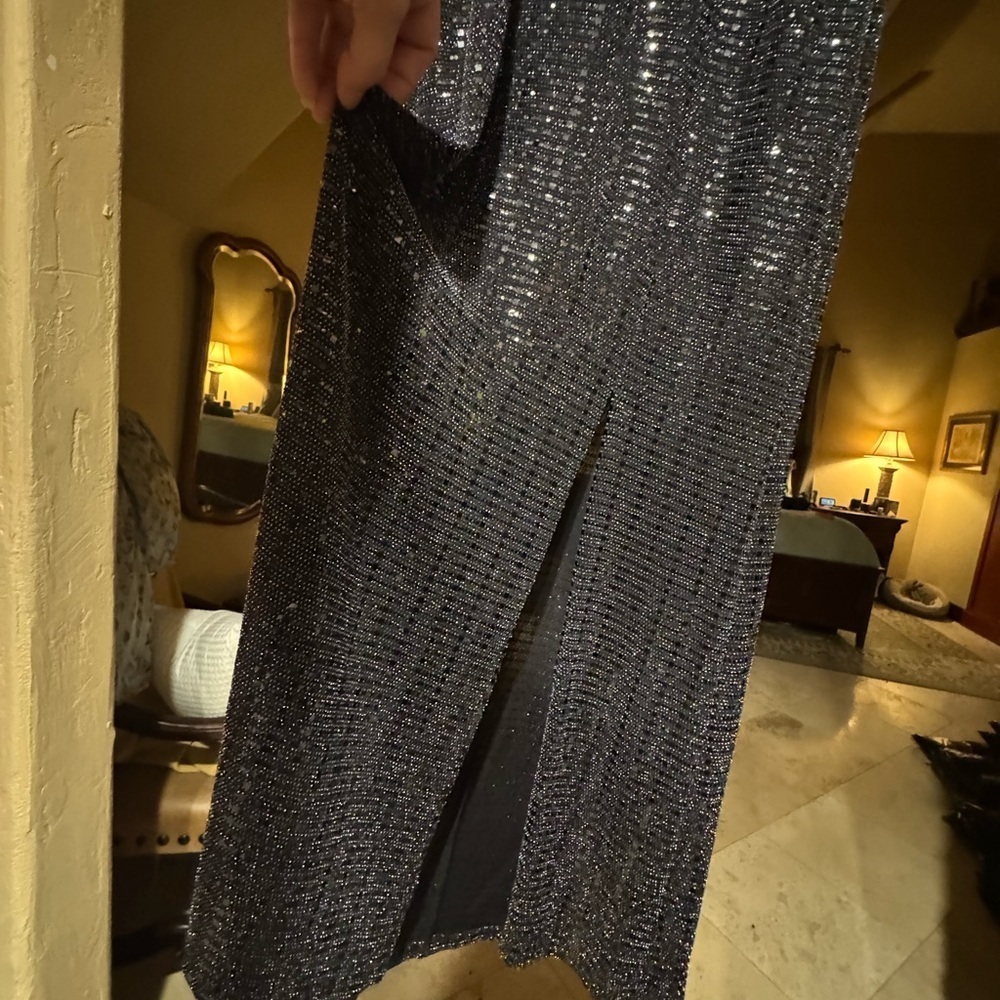 Alexa B Nites Sparkling Black Sequin Maxi Dress - Picture 3 of 7